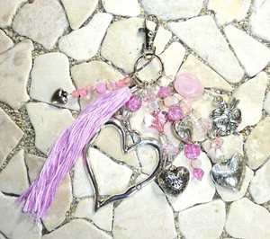 ★ DIY ★ Taschenanhänger ★ HERZ ★ rosa ★ - Picture 1 of 5