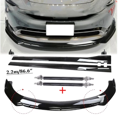 Front Bumper Lip Splitter Spoiler For Toyota Prius 2011-2022 Glossy Black Body Foto 1 de 4