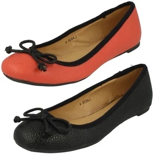 Anne Michelle Mujer Plano Bailarina Encaje Pajarita Zapato - Imagen 1 de 19