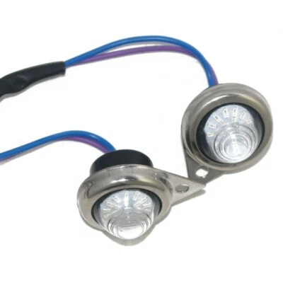 Per Reale Enfield Classico Blu Luce LED Pilota Lampada Set Con Cromo Cerchio S2u - Immagine 1 di 4