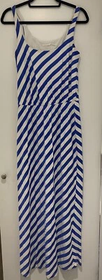 Maxi Vestido Sin Mangas Susana Monaco Blanco/Azul Náutico Rayas Mediano Foto 1 de 4