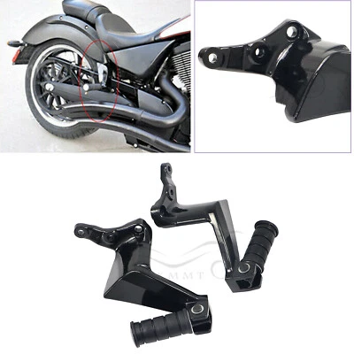 2Pcs Black Passenger Footpegs Bracket For Victory Vegas High Ball Judge Kingpin - Image 1 of 4