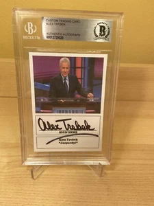 Alex Trebek Jeopardy Host RIP Autographed Signed Beckett BAS Slabbed Card COA - Picture 1 of 4