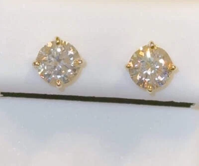 PENDIENTES DE DIAMANTES CULTIVADOS EN LABORATORIO ORO AMARILLO 10K 1,60 QUILATES 7 MM Foto 1 de 2
