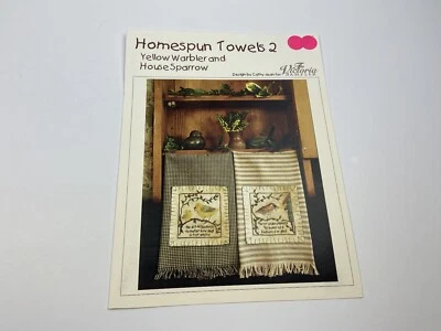 The Victoria Sampler Homespun Towels 2 Counted Cross Stitch Pattern Warbler - Image 1 of 3
