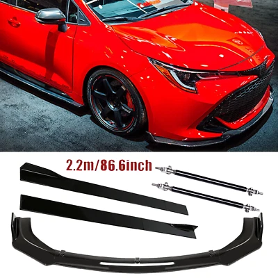 Front Bumper Lip Splitter Spoiler Strut Rods For Toyota Matrix 2003-2014 - Image 1 of 4