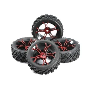 4Pcs Rally Tyres Wheel 12mm Hex & Tires For HSP HPI 1/10 RC Off Road Car Vehicle - Foto 1 di 19