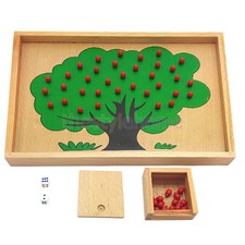 MagiDeal Wooden Apple Tree Counting Apples Game Set Kids Educational Toy