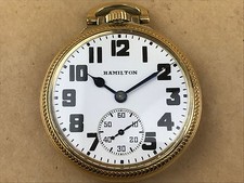Hamilton 1934 Pocket watch 10K Gold Filled 974 Special Double Roller 17 Jewels