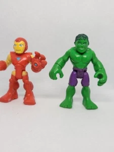 Marvel Lot 2 Figuren Imaginext Super Hero Powered Up Squad Hulk Iron Man - Bild 1 von 4