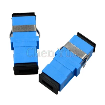 100pcs SC UPC simplex adapter fiber optic adapter no flange blue ftth coupler SM - Image 1 of 4
