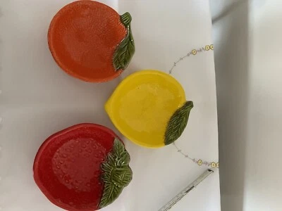 Schüsselchen Schälchen Keramik Orange Zitrone Erdbeere - Bild 1 von 4