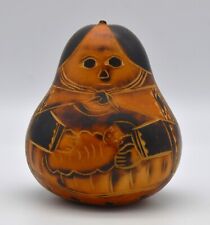 VTG Peruvian Hand Carved Gourd Rattle Mother And Child Folk Art Figurine