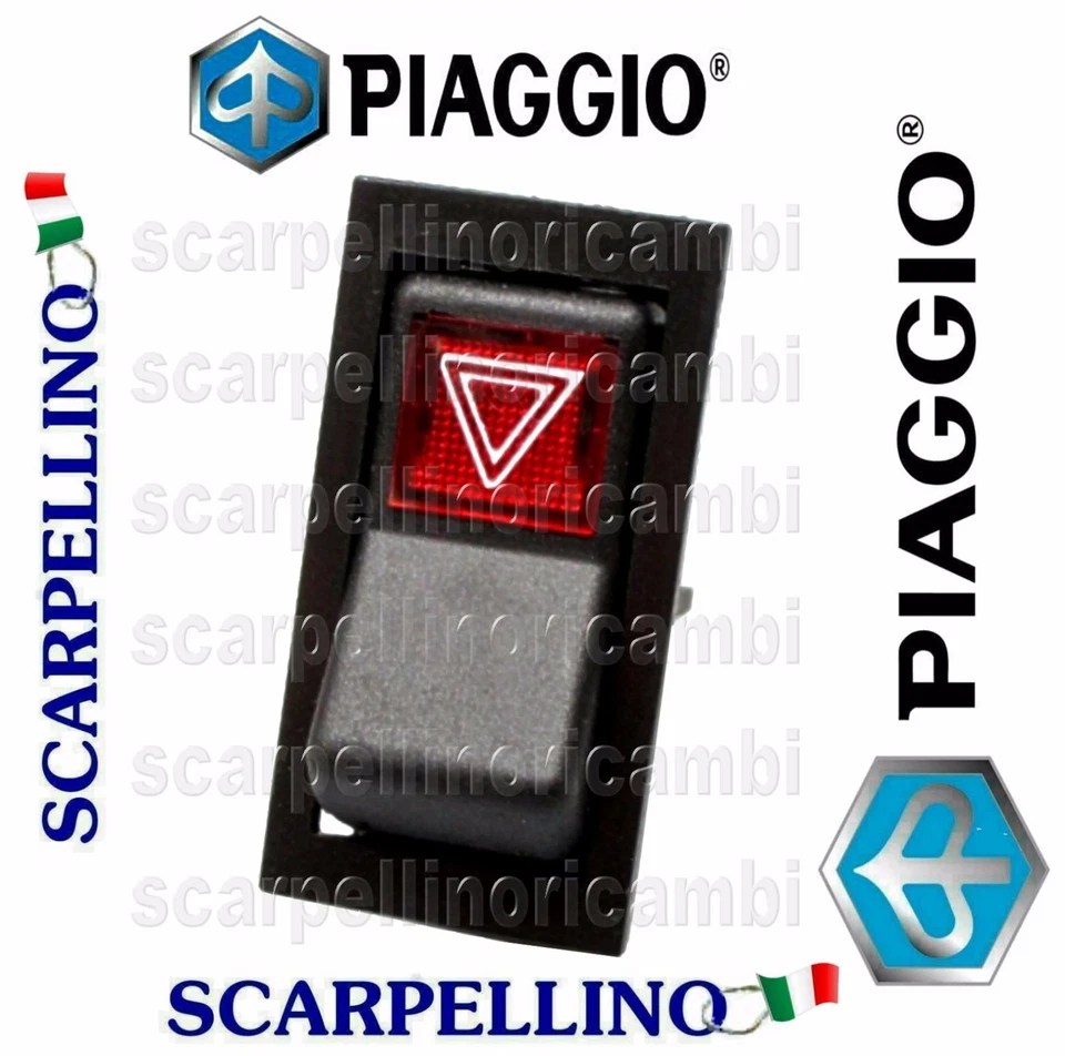 INTERRUTTORE PULSANTE FRECCE EMERGENZA PIAGGIO APE E QUARGO-BUTTON EMERG.-581376 - Immagine 1 di 1