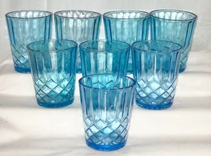 8 US Glass AUNT POLLY BLUE *3 1/2” 8 oz TUMBLERS* - Picture 1 of 1