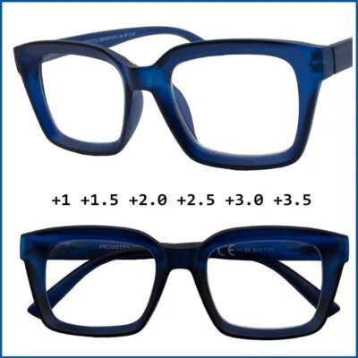 occhiali da lettura da vista donna e uomo oversize grandi neri graduati pc cool - Immagine 1 di 4