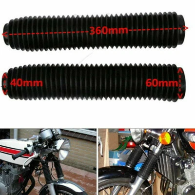 2PC Rubber Motorcycle Front Fork Dust Cover Gaiters Gaitors Boots Shock Absorber - Image 1 of 4