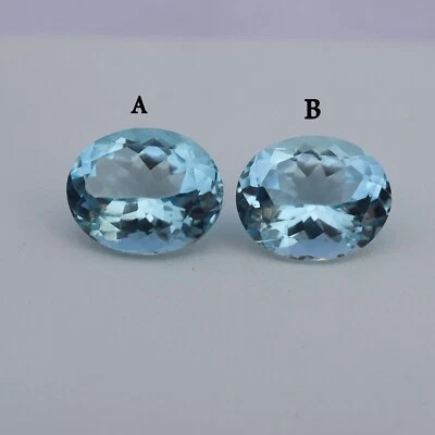 9x11 MM Oval Cut Natural AAA Light Blue Aquamarine Faceted Calibrated Gemstone - Image 1 of 4
