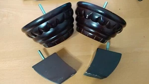 Wooden Furniture Bun Feet Replacement Sofa Legs Curved Bun Set 4 Curved Screw M8 - Picture 1 of 9