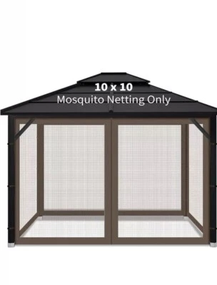 Gazebo Universal Replacement Mosquito Netting, 10'x10' Gazebo 10x10 Brown - Image 1 of 4