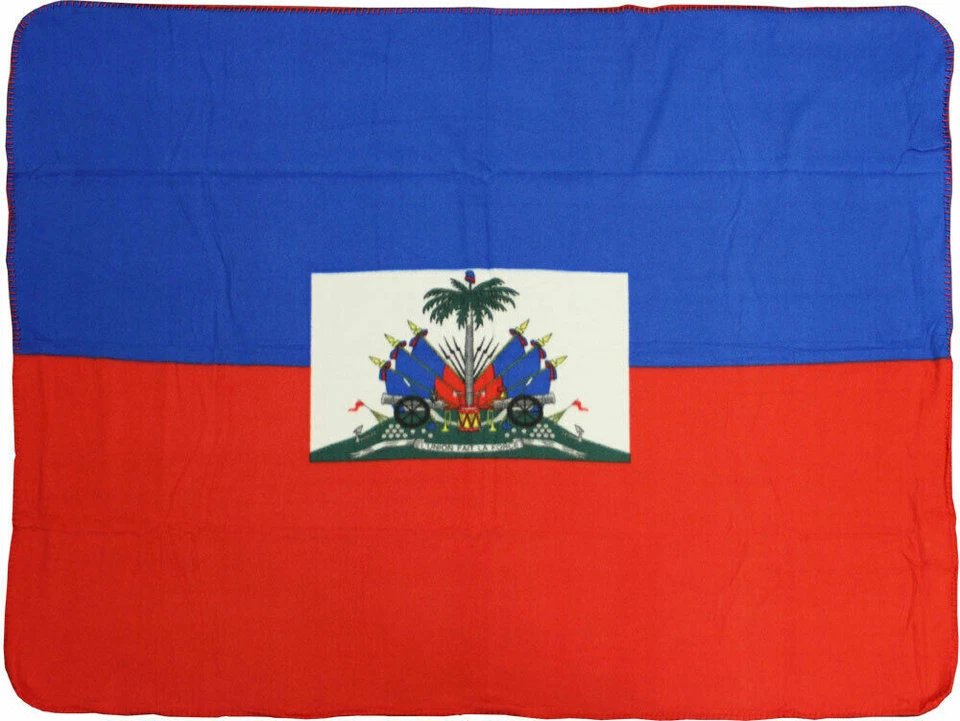 Flag Of Haiti Latino Hispanic Deluxe Polar Fleece 50"X60" Inch Soft Warm Blanket - Image 1 of 2