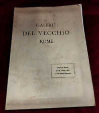 CATALOGUE VENTE GALERIE DEL VECCHIO ROME - 30 MARS 1914