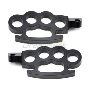 Motorcycle Foot Pegs Footrest for Harley Dyna Sportster Softail Cat Prints Style - Picture 1 of 8