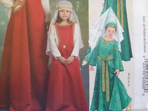 3/4 5/6 7/8 Kids Medieval Princess Halloween Costume Sewing Pattern McCalls 5499 - Picture 1 of 3