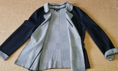 圣约翰羊毛混纺针织双面开衫 HERRINGBONE/黑色复古尺寸 14 — 第 1/4 张图片