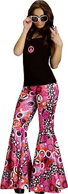 Groovy 60's Flower Power Hippie Bell Bottom Pants Adult Costume Accessory - Image 1 of 3