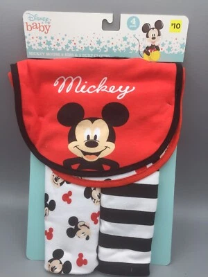Disney Baby Disney Micky Mouse 2 Pack Baby Bibs & 2 Pack Burp Cloths - Изображение 1 из 2