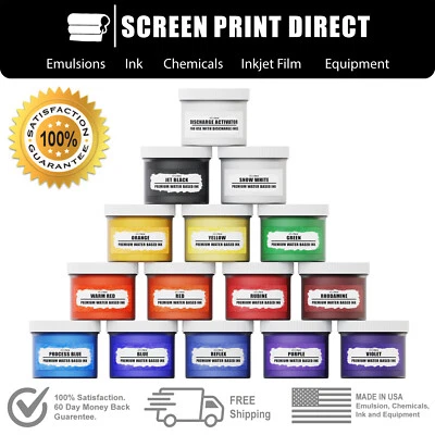 ECOTEX®, SCREEN PRINT DIRECT™ Ecotex® Water Based Discharge Ink - Screen Printing Ink Kit - 8oz / 14 Colors