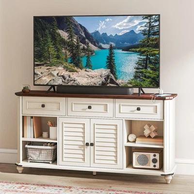 Farmhouse TV Stand for 65'' TV Wood Entertainment Center Console for Living Room - Image 1 of 4