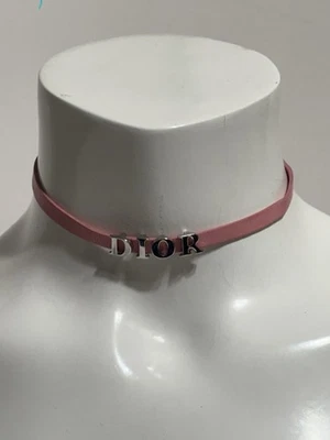 Collar Gargantilla De Colección Christian Dior por John Galliano Cuero Rosa Logo Foto 1 de 4