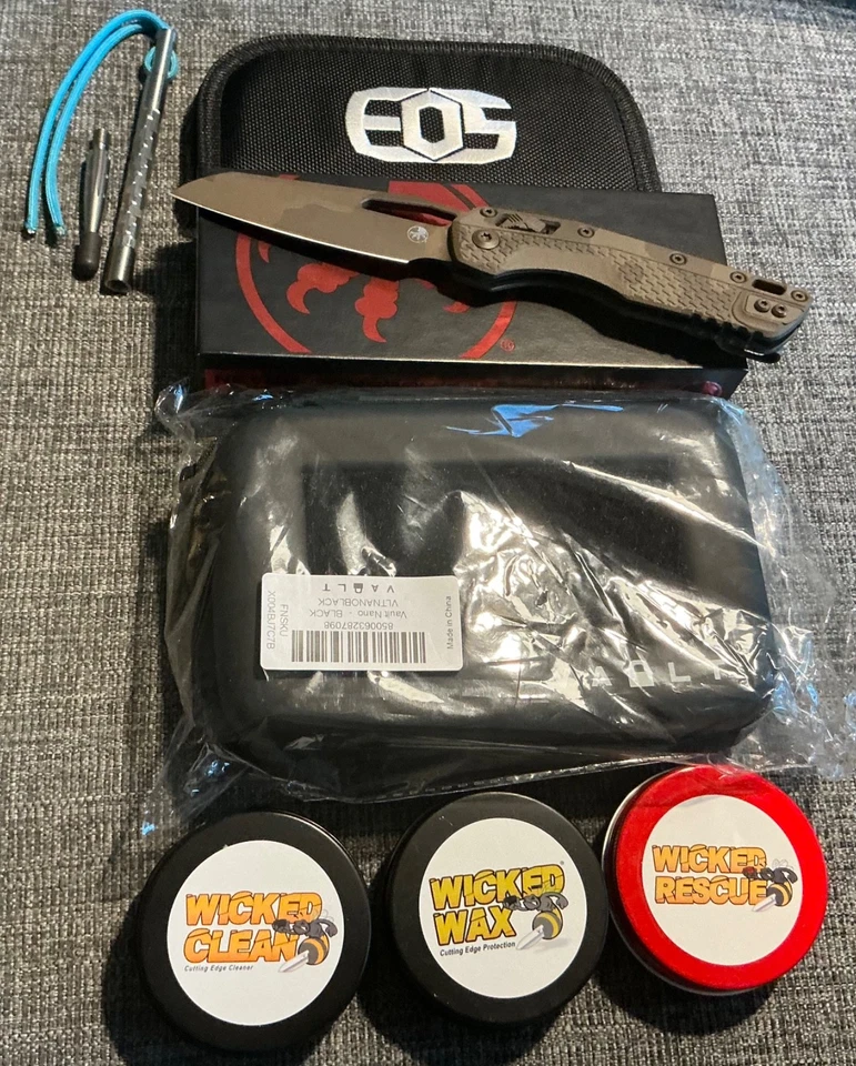 HOLIDAY BUNDLE Microtech 210T-1  PMCHC-X11Z12 & WICKED IND.  & VAULT CASE & EOS - Image 1 of 4