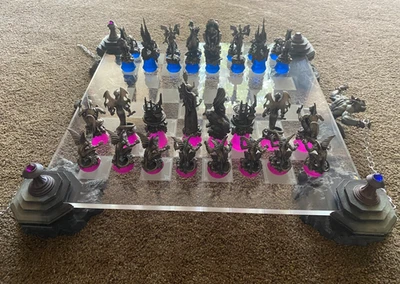 "Clash of Ages" Chess Set by Boris Vallejo & Julie Bell, Damage to Board holder - Image 1 of 4