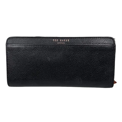 Carteira Ted Baker London couro pebble preto acordeão com zíper - Imagem 1 de 4