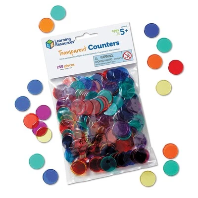 Learning Resources Transparent Color Counting Chips, Set of 250 Assorted Colored - Image 1 of 4