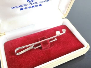 Mikimoto 5mm Akoya Pearl Silver Tie Pin Men's Jewelry - Picture 1 of 3