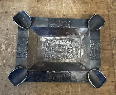 CENICERO DE PLATA BOLIVIANA VINTAGE 4 x MONEDAS RESTOS CIGARRILLOS MAYA 925 Foto 1 de 4