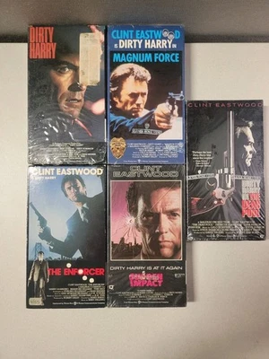 Dirty Harry VHS Lot Complete Set Collection Clint Eastwood Magnum Force Enforcer Foto 1 de 3