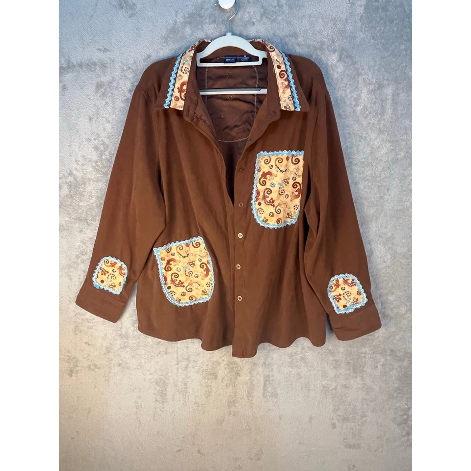 VTG Upcycled Southwestern Jacket Size 2X Lizard Patchwork Boho Cowgirl - Image 1 of 4