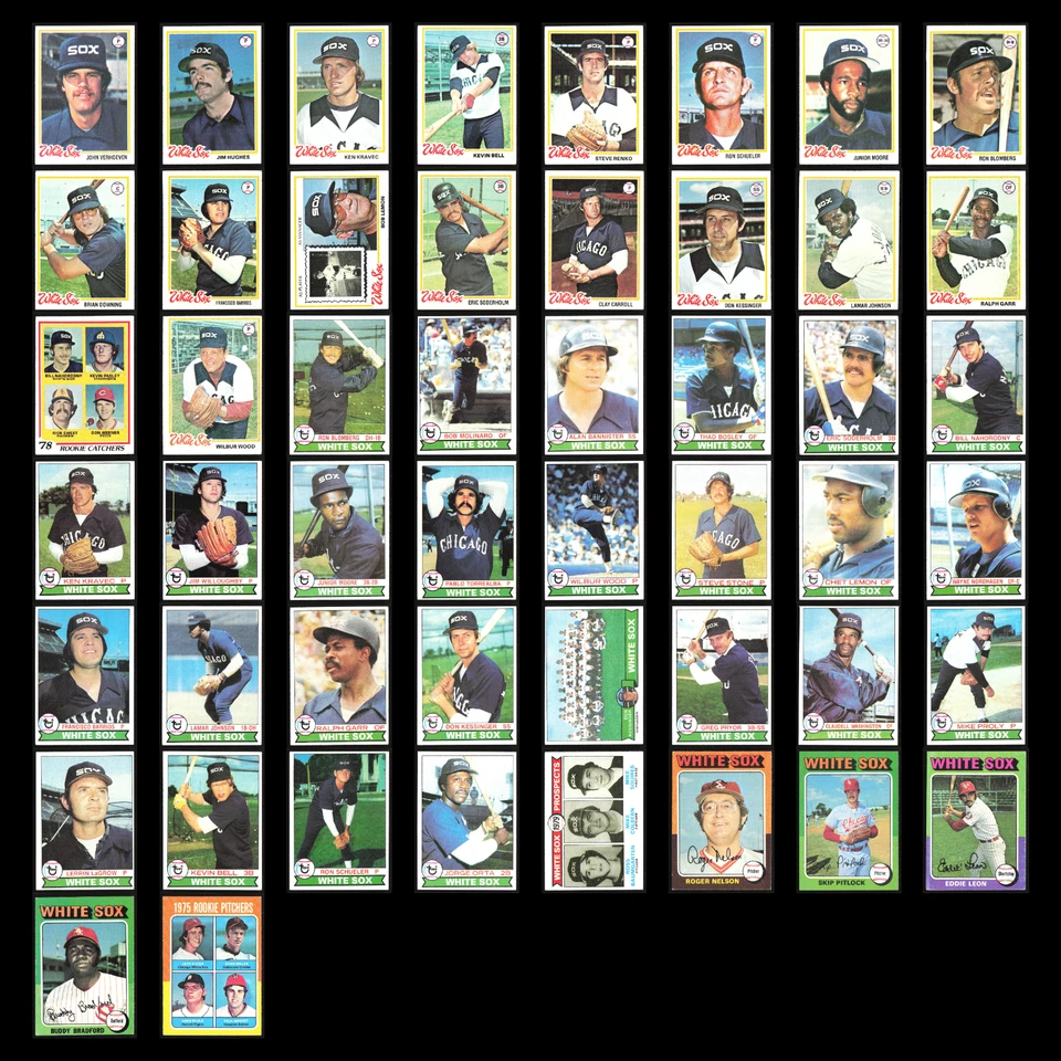 Lote De Colección Medias Blancas de Chicago Sin Duplicados 50 Tarjetas de Béisbol Topps Distribuidor A Granel Foto 1 de 4