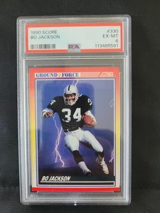 1990 Score Bo Jackson Football #330 Ground Force EX-MT PSA 6 - Picture 1 of 2
