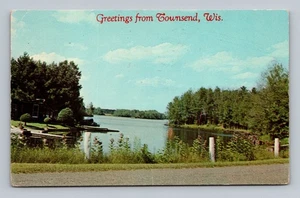 Postal WI Townsend Wisconsin saludos desde vista panorámica sobre el agua  - Imagen 1 de 2