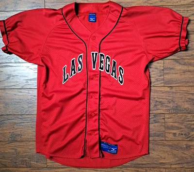 Camiseta de béisbol Mizuno vintage años 80 Las Vegas mediana #20 delantera y trasera Foto 1 de 4