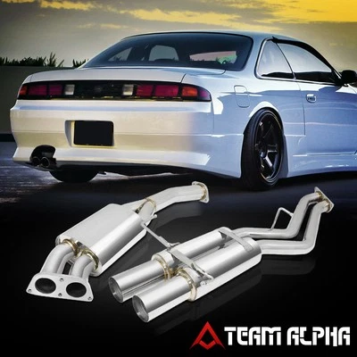 Se adapta a Nissan 240SX S14 KA24DE 1995-1998 [SILENCIADOR DOBLE 3,5"] Sistema de escape Catback Foto 1 de 4