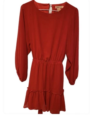 Rojo TOMATE VOLADOR Mini Vestido S Manga Larga Globo Boho Vacaciones Fiesta de Navidad Foto 1 de 4