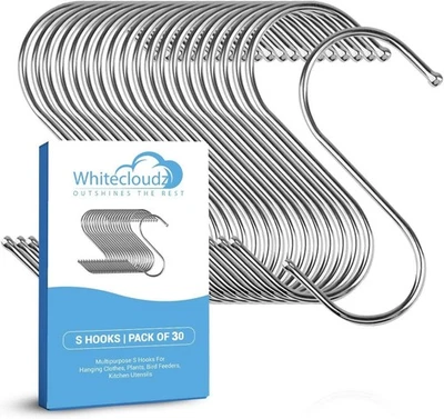 WHITECLOUDZ 30-Pack Silver S Hooks for Hanging Plants, 30 Pack,  - Image 1 of 4