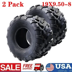 19x9.5-8 19x9.5x8 ATV UTV Tires 4 Ply All Terrain Sand Mud Off-Road Tire Set 2 - Picture 1 of 8